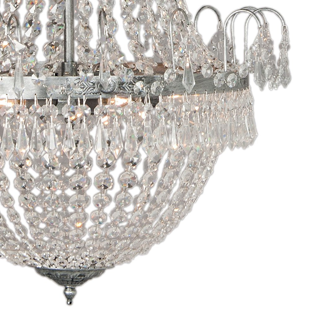 Kroonluchter Ø 50x113 cm Zilverkleurig IJzer Hanglamp