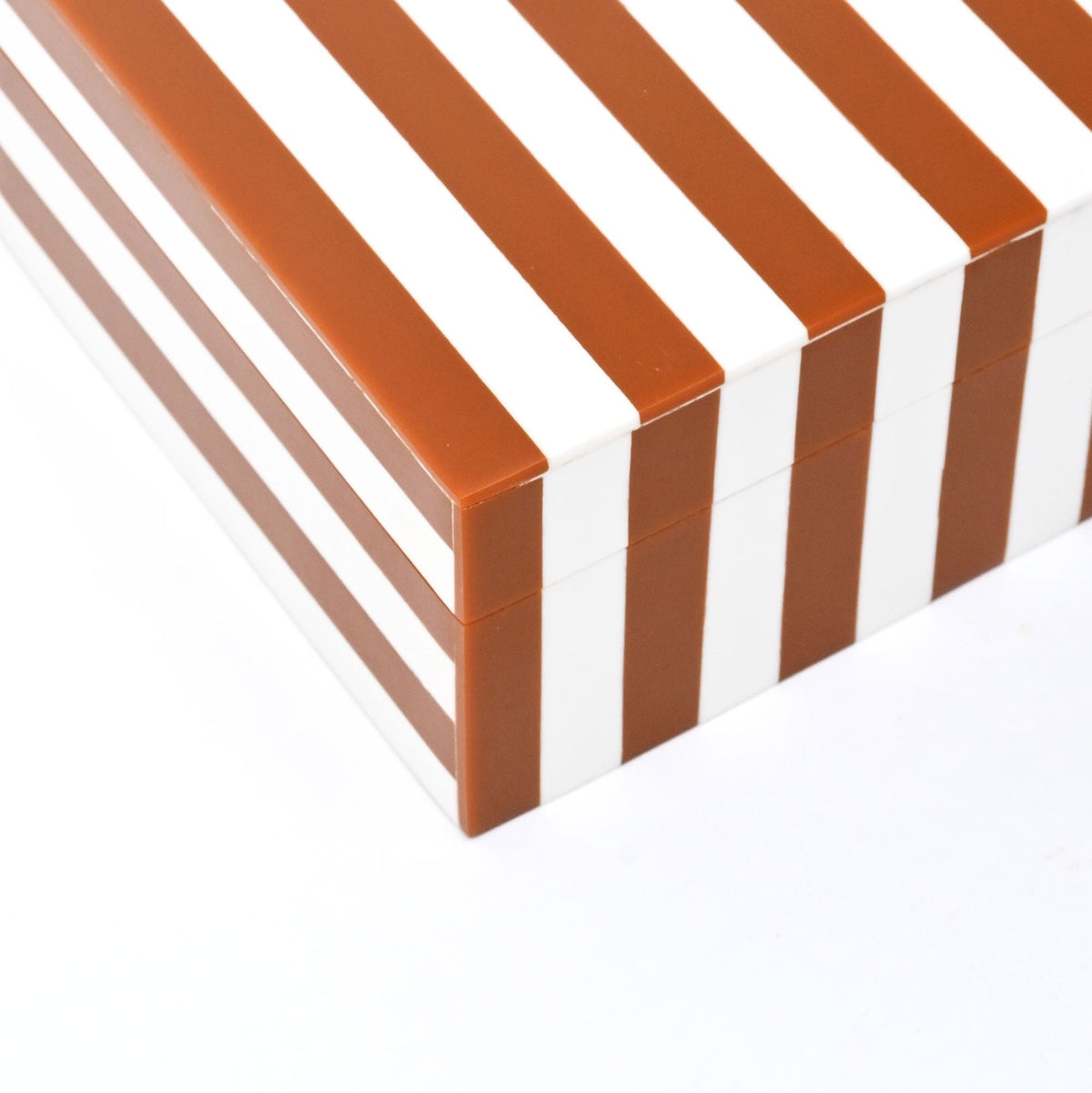 Bruin gestreepte hars opbergdoos MDF decoratieve organisator