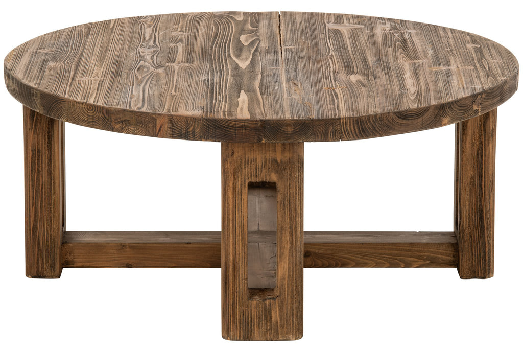 J-Line Ronde salontafel - gerecycled hout - bruin