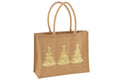 J-Line zak 3 Kerstbomen - jute - naturel/goud
