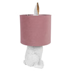 Tafellamp Konijn Ø 20x43 cm Wit Roze Polyresin Bureaulamp