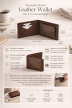 Premium bruin lederen portemonnee – Slank en functioneel ontwerp