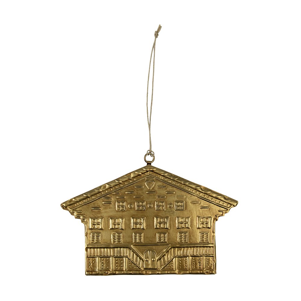 Hanger ijzer chalet a goud 16cm
