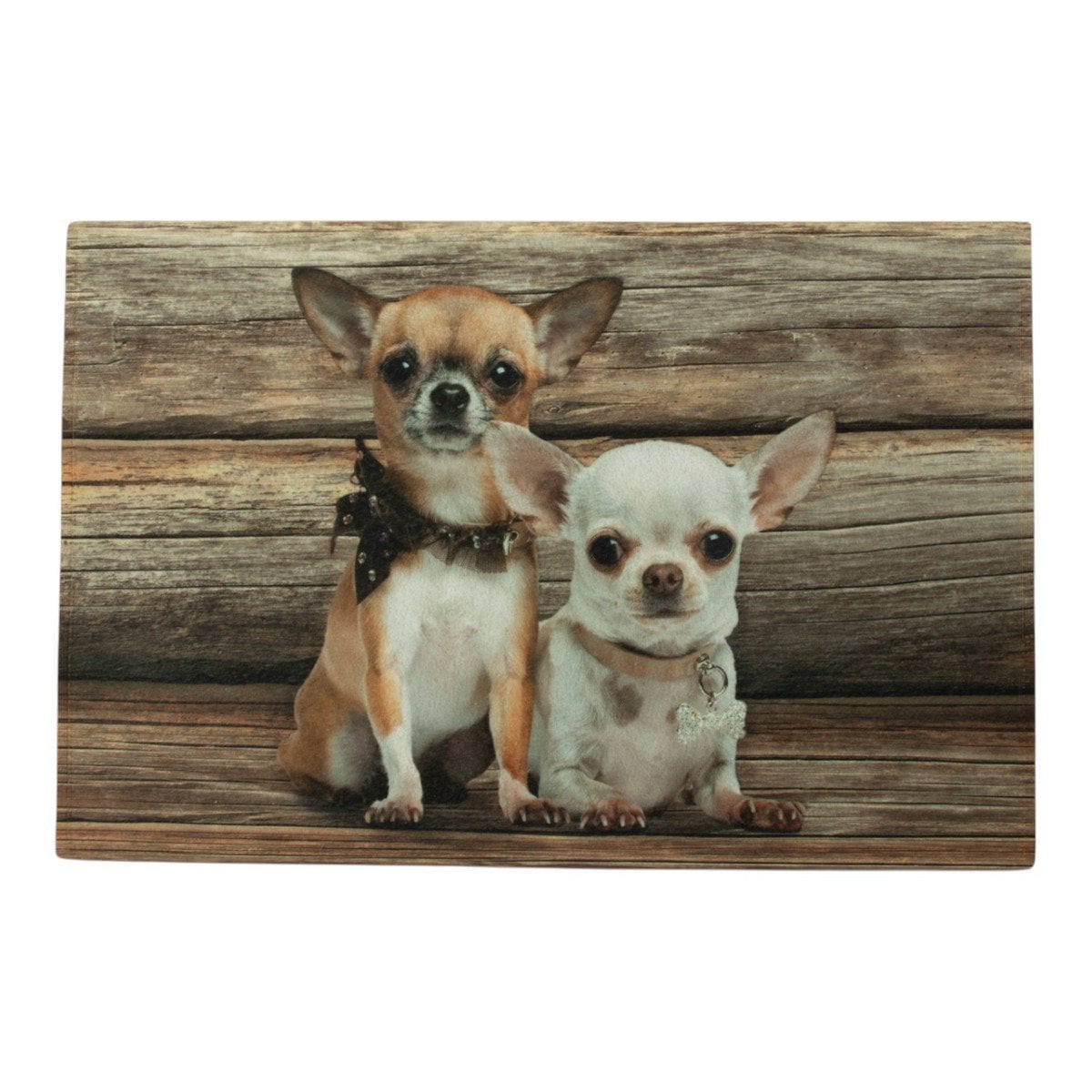 Deurmat hout chihuahuas 75x50cm