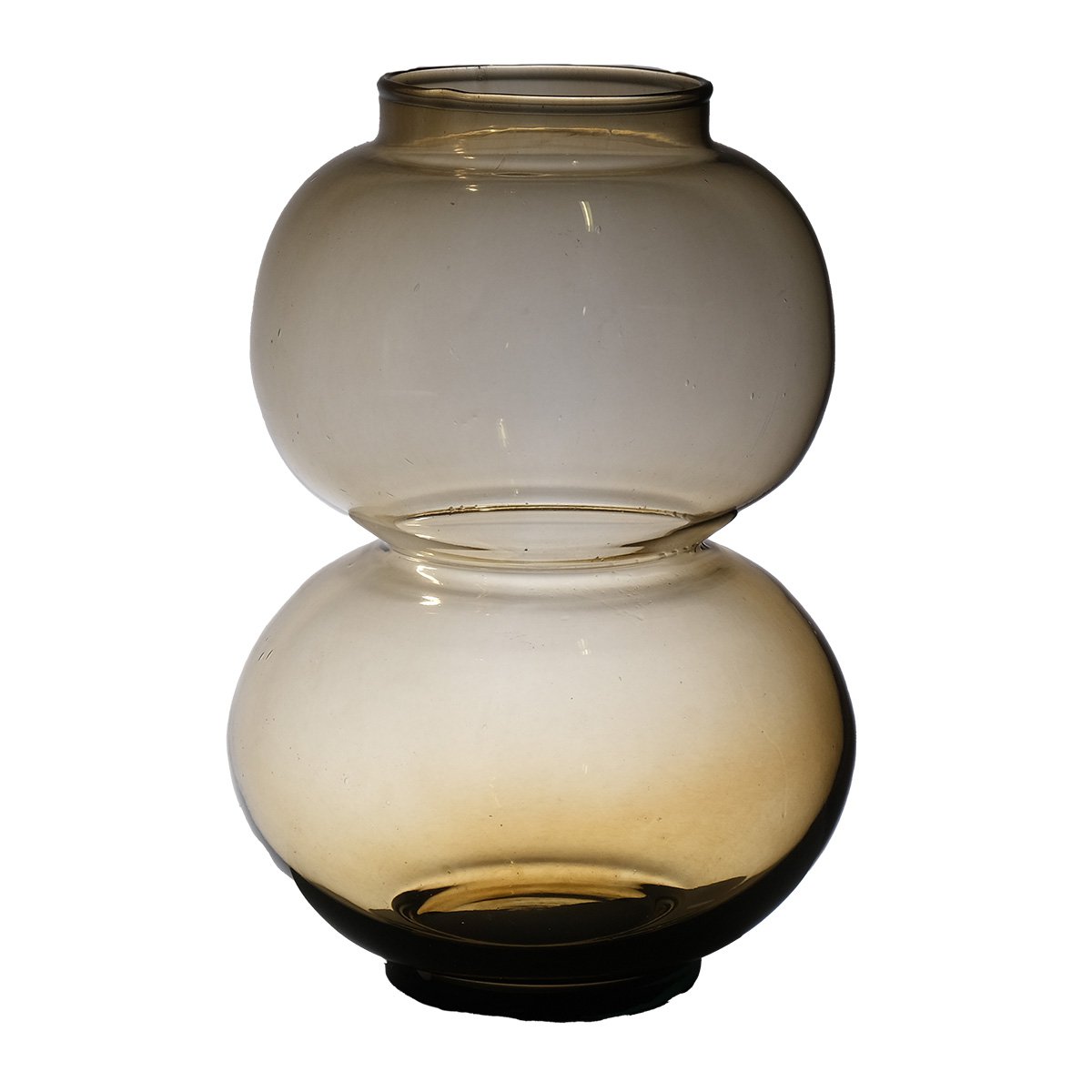 Round Duo mondgeblazen Recycled Vaas amber h25 d16