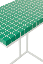 J-Line bijzettafel Rechthoek Geruit - ijzer - groen/wit