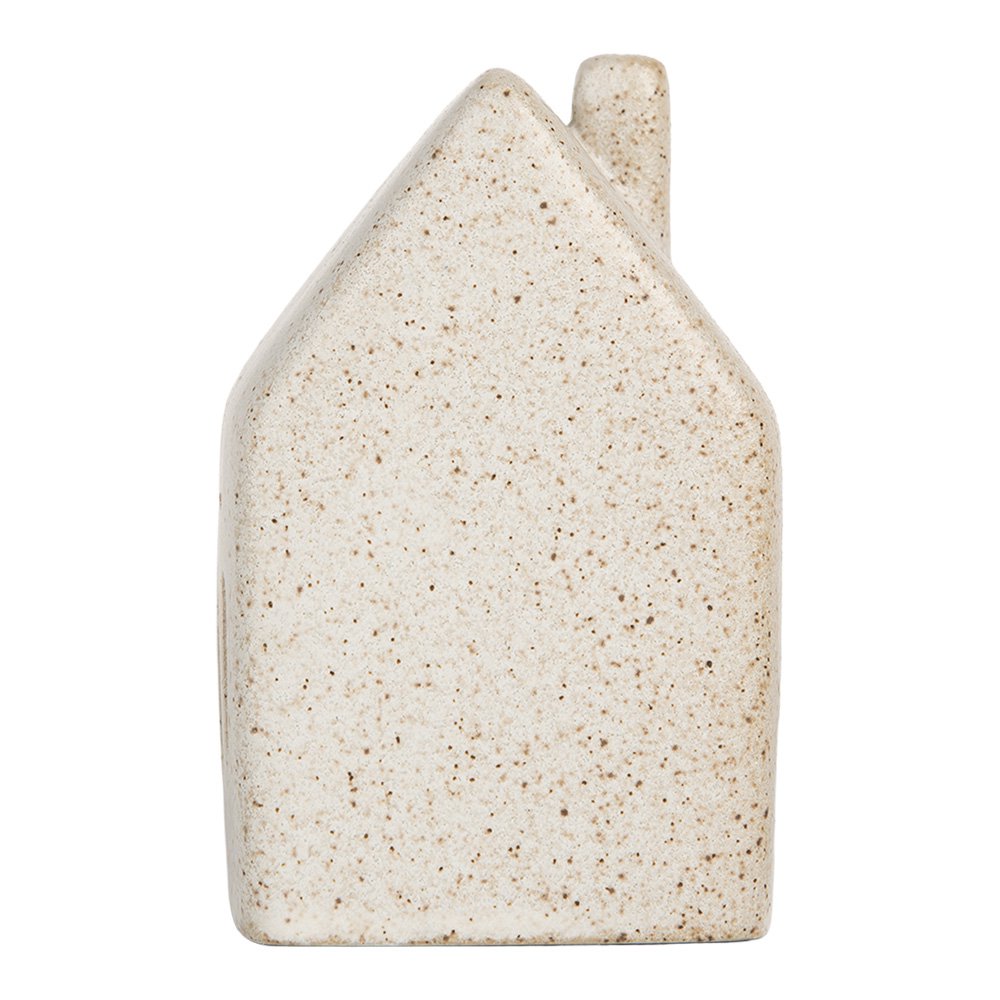 Decoratie Huis met LED 6x5x10 cm Beige Keramiek