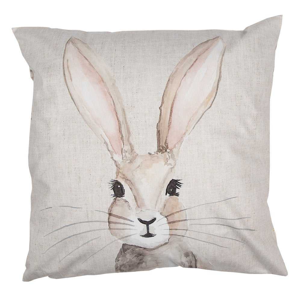Kussenhoes 45x45 cm Beige Polyester Konijn Sierkussenhoes