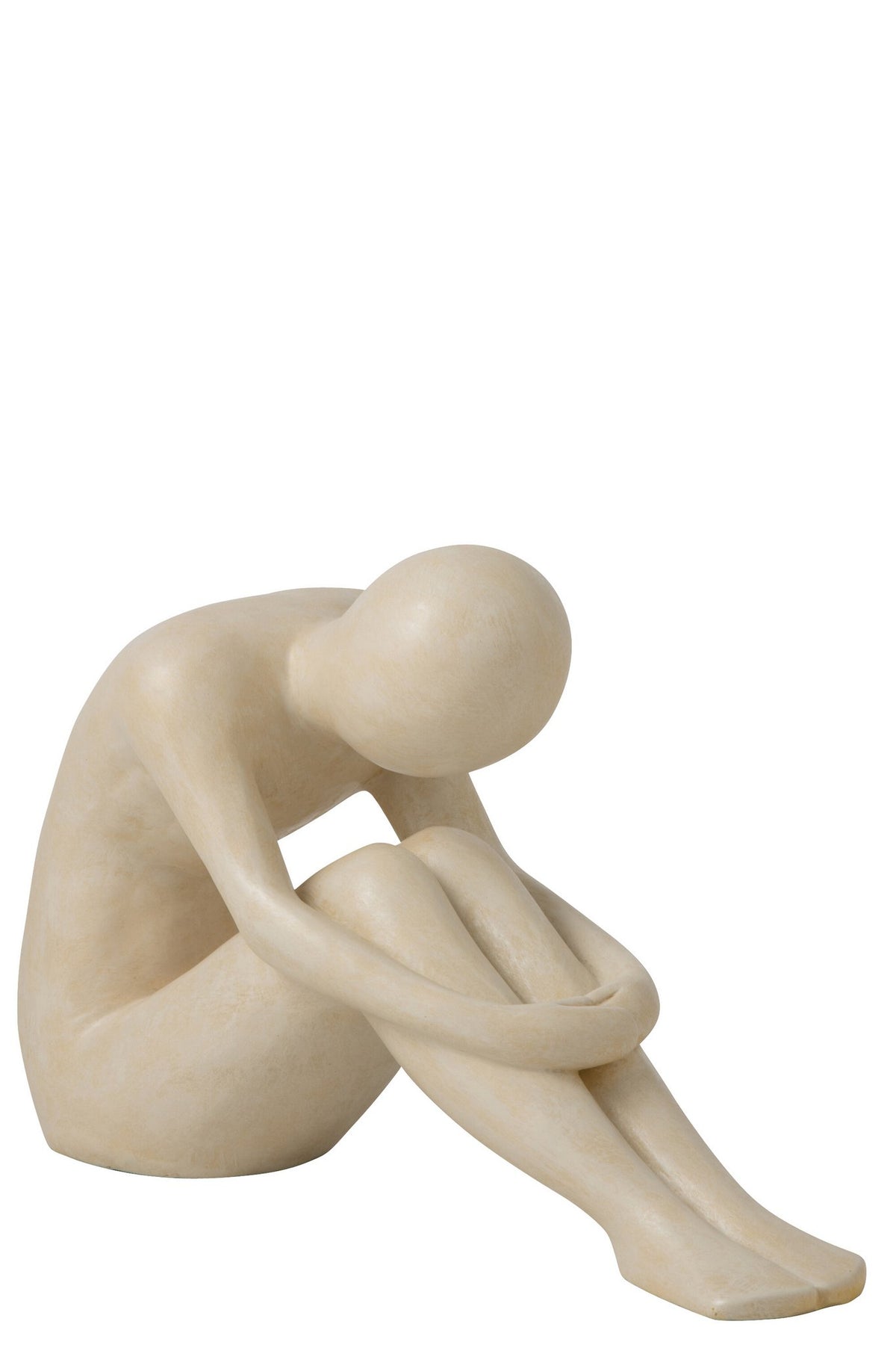 J-Line Abstracte mannenfiguur - polyresin - gebroken wit