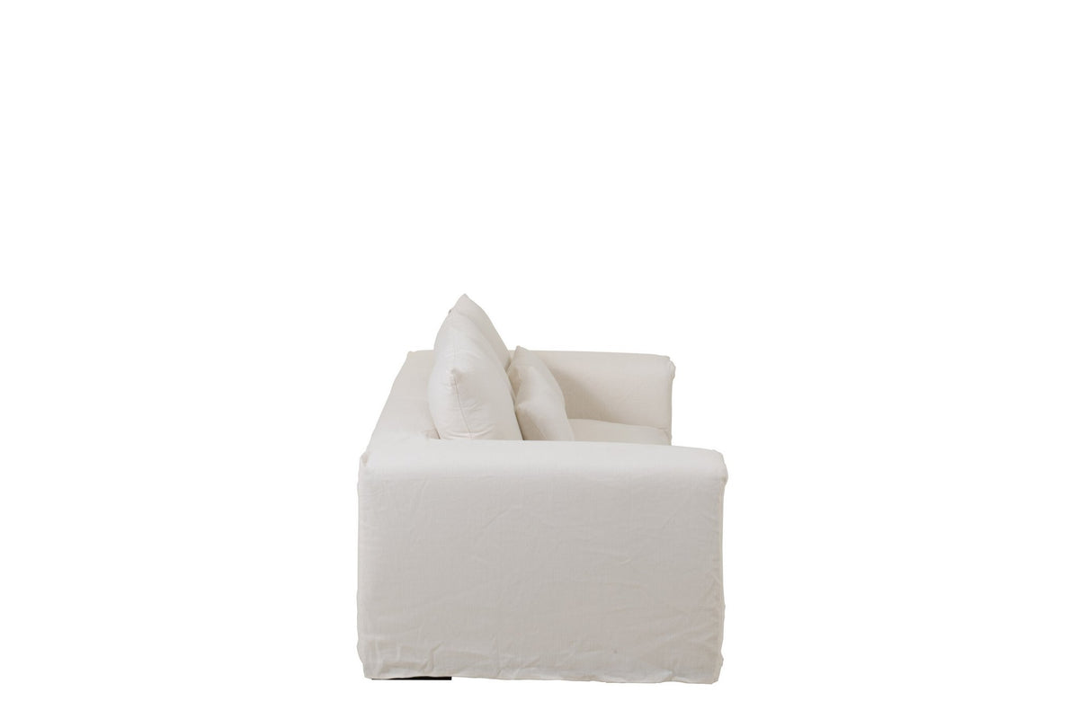 J-Line hoes Voor Zetel + 5 Kussens Monaco Sofa - linnen - wit