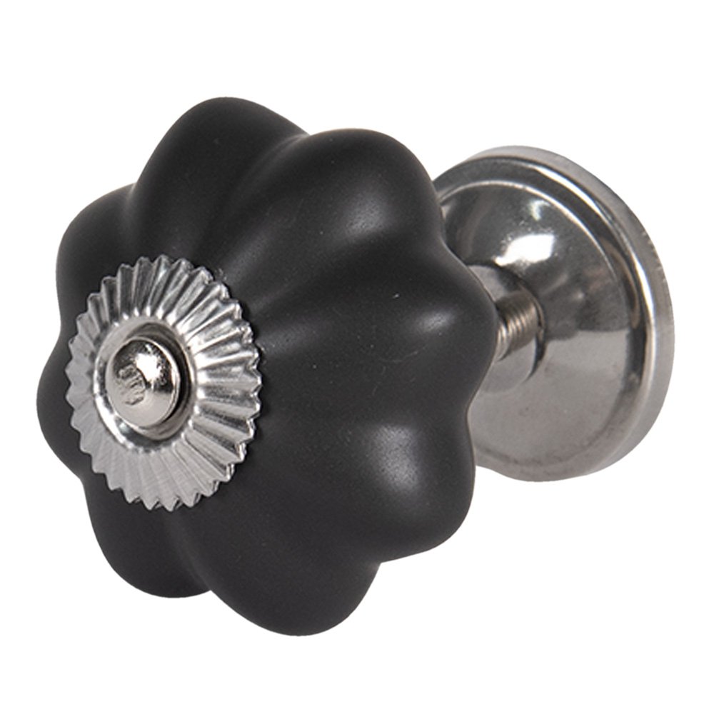 Deurknop Ø 4 cm Zwart Keramiek Meubelknop