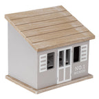 Eierkastje Huis 20x14x18 cm Grijs Bruin Hout Eierhouder