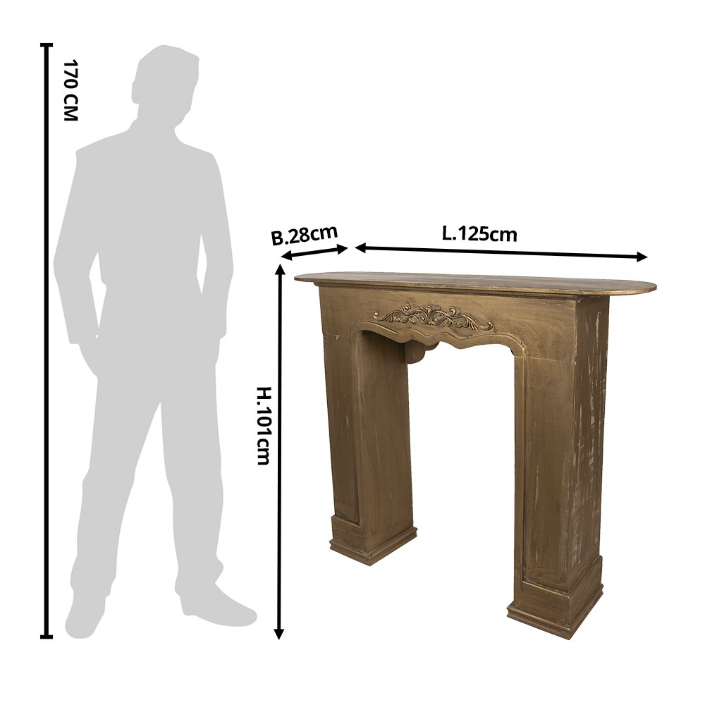 Schouw Goudkleurig, Hout 125x28x101 cm