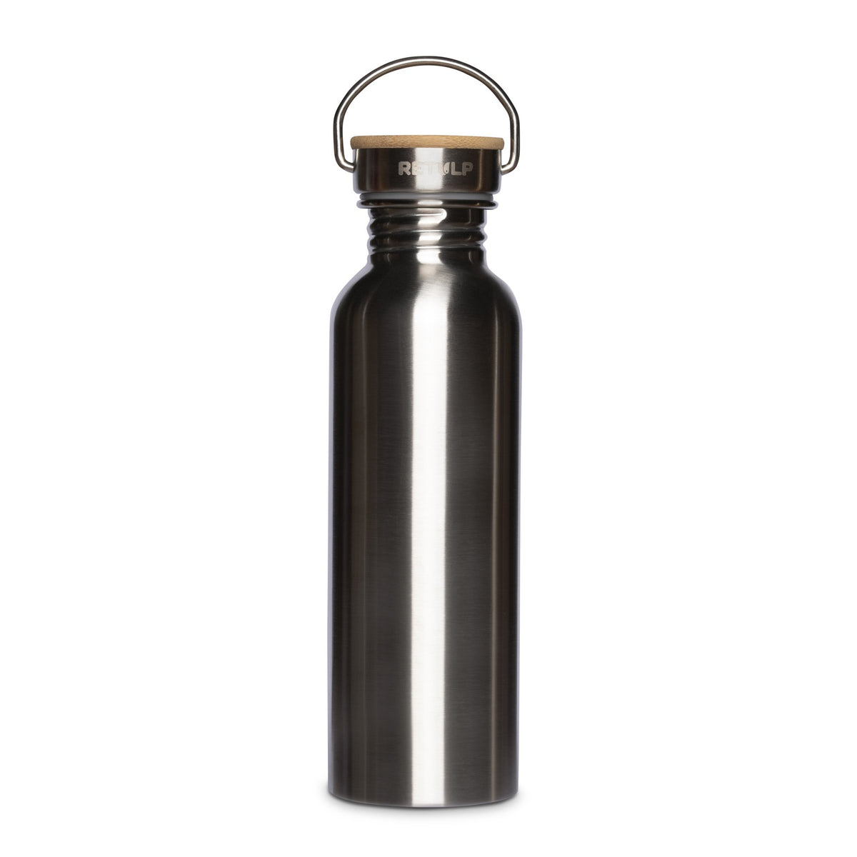RVS drinkfles lekvrij bamboe dop Steel 750 ml