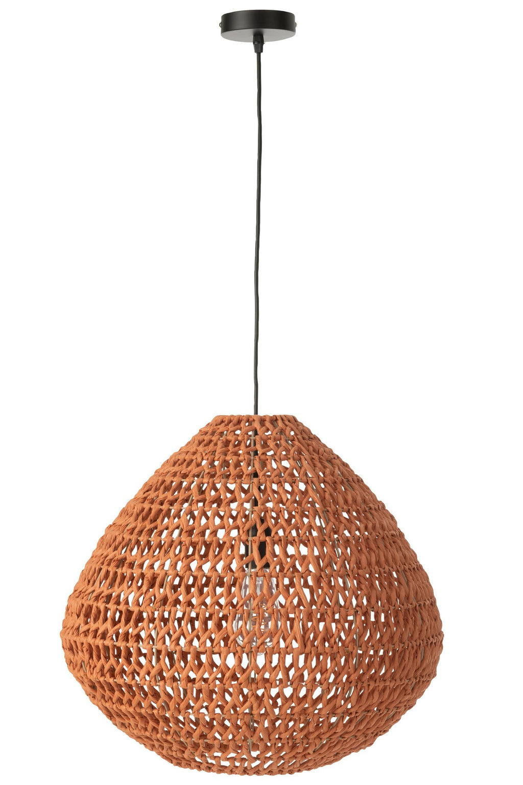 J-Line Plafondlamp Metaal Getwist Oranje