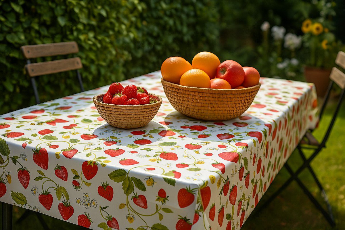 Strawberry in bloom Tafelzeil 140cmx20mtr