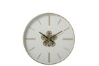 J-Line Wandklok - ijzer - wit/goud - small