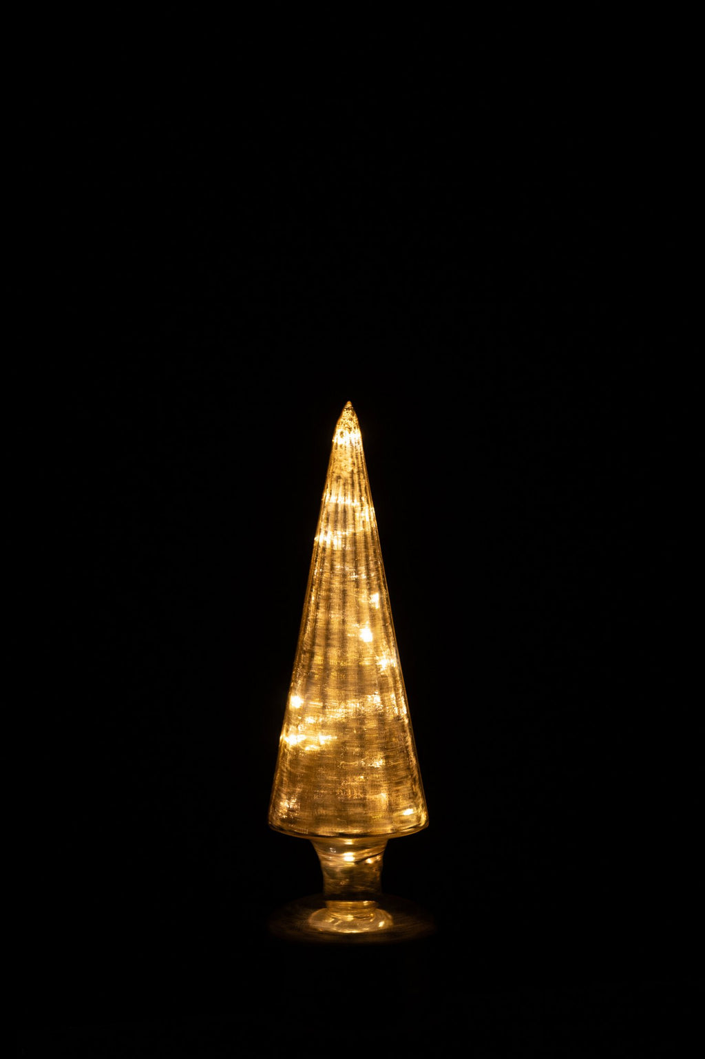 J-Line decoratie Kerstboom Draaiend - glas - goud - S - LED