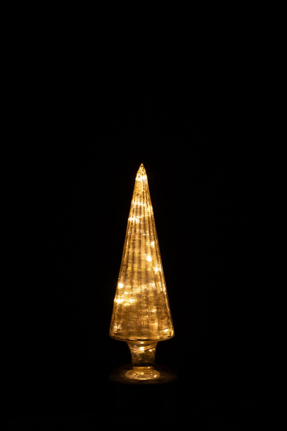 J-Line decoratie Kerstboom Draaiend - glas - goud - S - LED