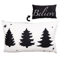 Kussenhoes 30x50 cm Wit Zwart Polyester Kerstboom Sierkussenhoes