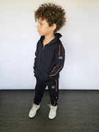 LewyLou NO4 Hoodie met oranje streep