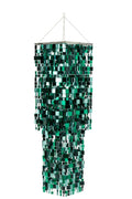 J-Line Lampenkap met vierkante pailletten - PET - blauw/groen