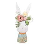 Bloempot Konijn 62 cm Wit Metaal Decoratie Beeld