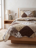 Bedsprei 230x250 cm Bruin Beige Polyester Sprei