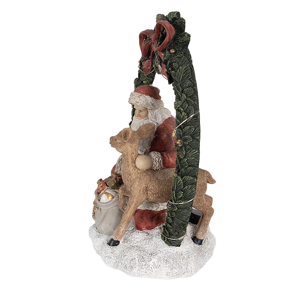 Kerstdecoratie met LED-verlichting Kerstman 23 cm Rood Polyresin
