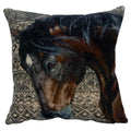 Kussen fluweel dessin met paard 45x45cm