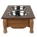 Voerbak hond 2x500 ml Bruin Hout Voerbak Kat
