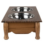 Voerbak hond 2x500 ml Bruin Hout Voerbak Kat