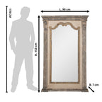 Spiegel 90x153 cm Grijs Beige Hout Wandspiegel