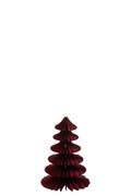 J-Line decoratie Boom - papier - bordeaux - small