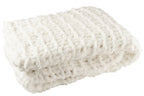 J-Line deken Gebreid - polyresin - roze/wit
