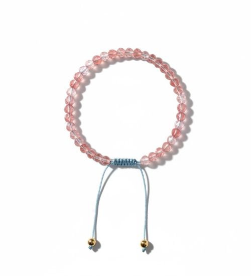 Dames armband rode Calciet 4 mm hartjes