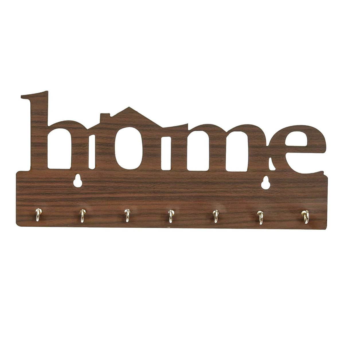 Houten Sleutelhouder – 7 Haken – 29x13,5x0,4 cm (Bruin)