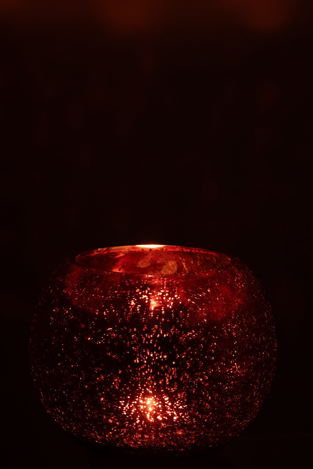 J-Line theelichthouder Bal Craquelé - glas - roze - large