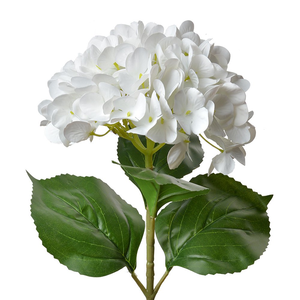 Kunstbloem Hortensia 68 cm Wit Kunststof