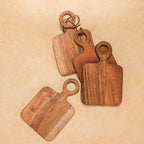 River Loop serveerplank – acaciahouten schaal – handgemaakt, modern lushandvat – set van 4