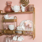 Dinerbord Ø 26 cm Wit Roze Porselein Bloemen Eetbord