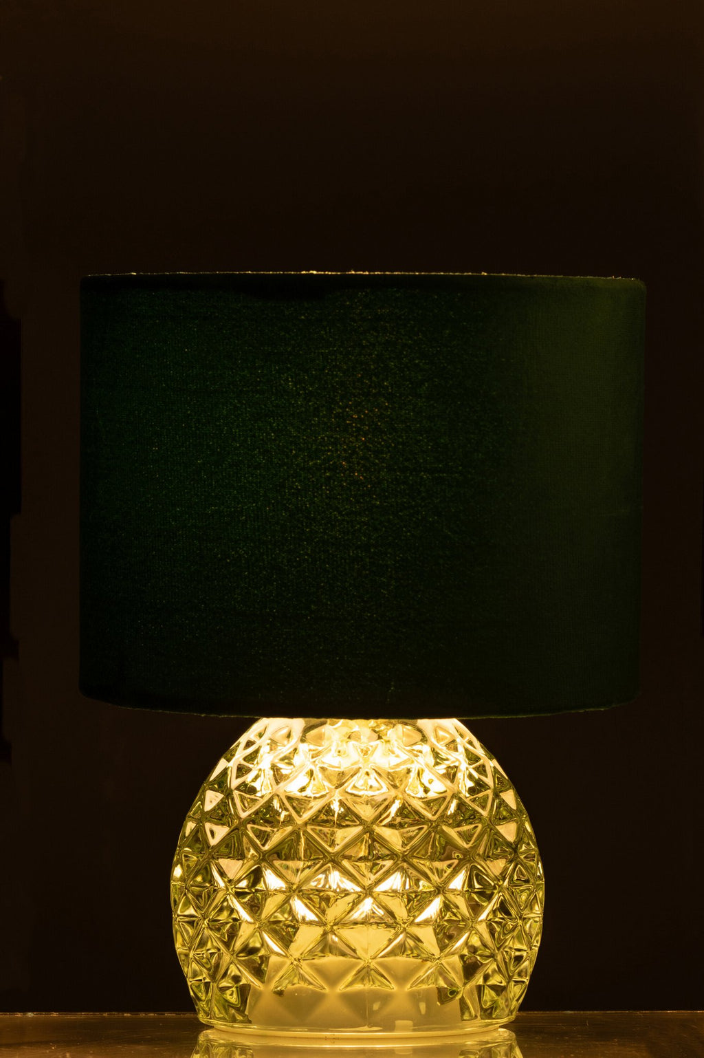 J-Line tafellamp - glas - lichtgroen - LED lichtjes