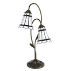 Tiffany Tafellamp 61 cm Bruin met polyresin tiffany bureaulamp
