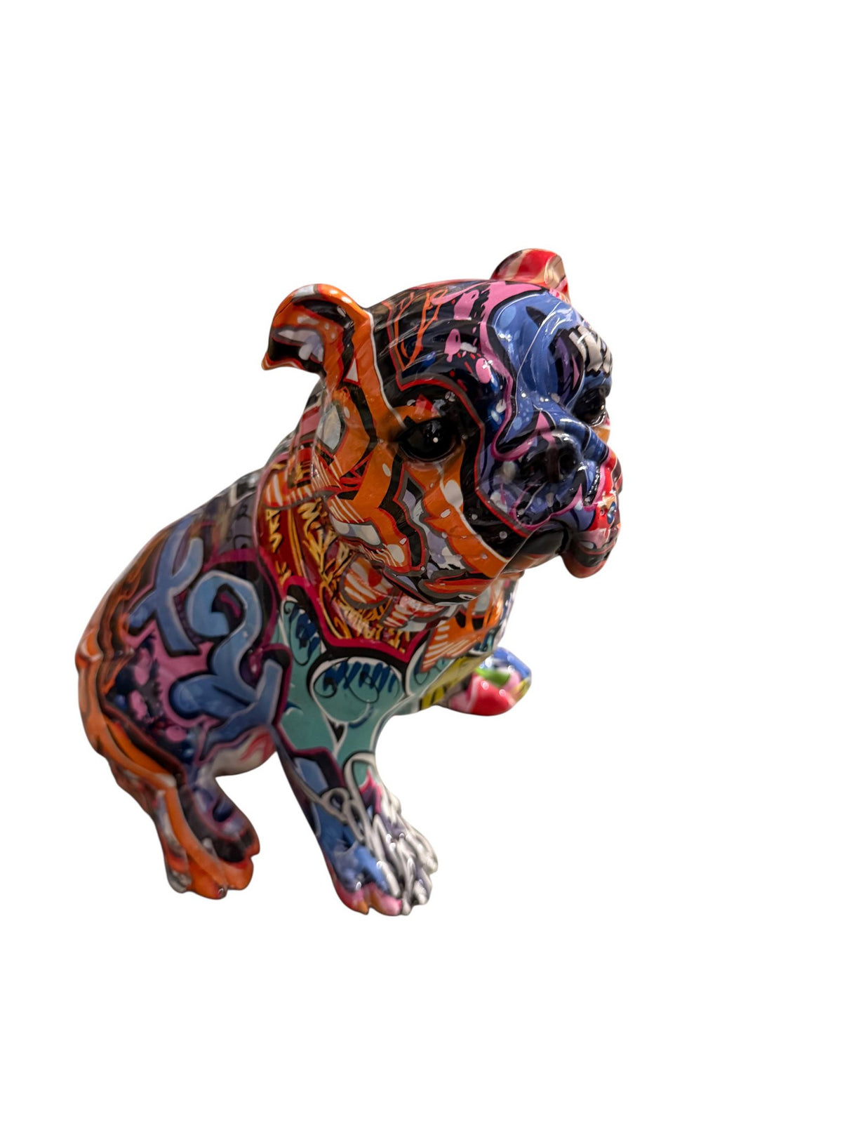 Polyresin bulldog kleurrijk