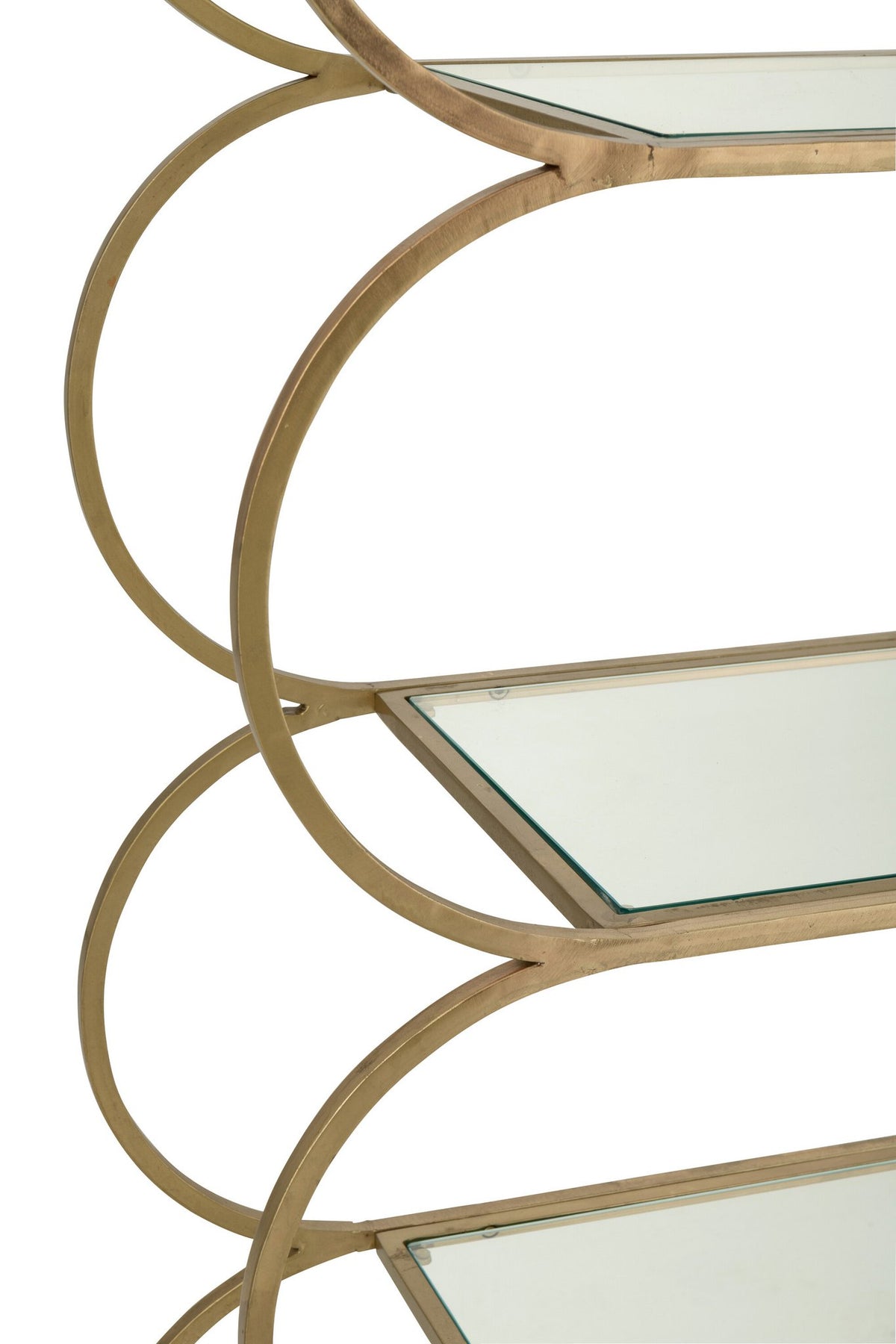 J-Line rek Ronde Hoeken - glas - goud/transparant