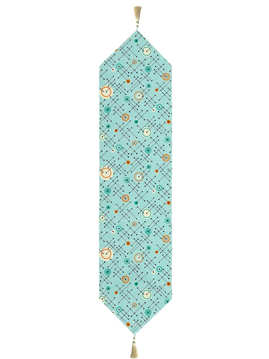 Tafelloper en bedloper – gebloemd polykatoen – 13x60 inch met kwastjes