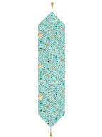 Tafelloper en bedloper – gebloemd polykatoen – 13x60 inch met kwastjes