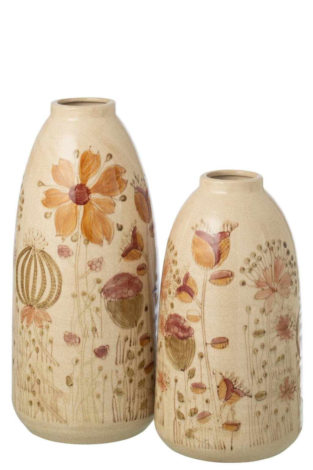 J-Line vaas Vintage - steengoed - mix - L