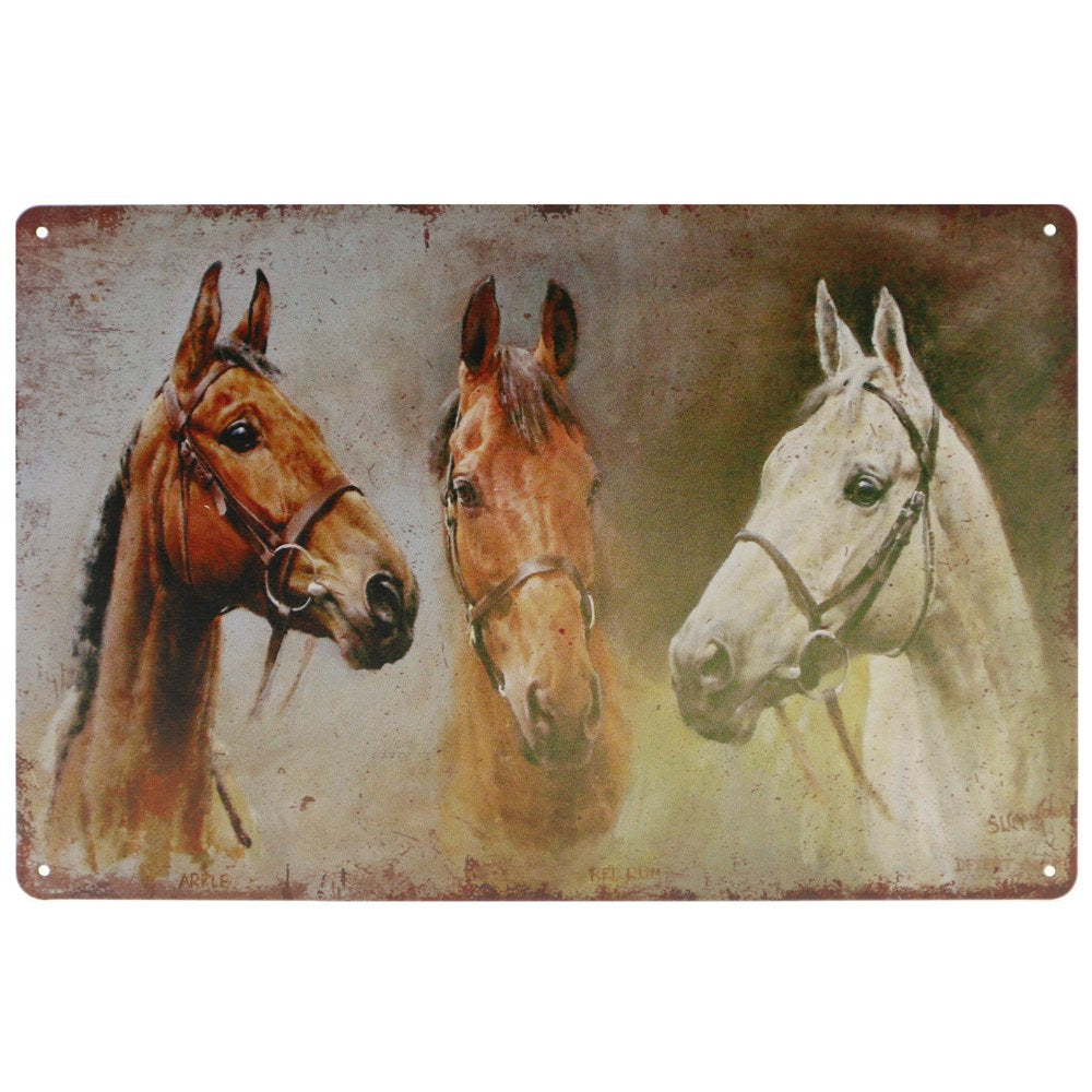 Paard Retro Wandbord 20x30