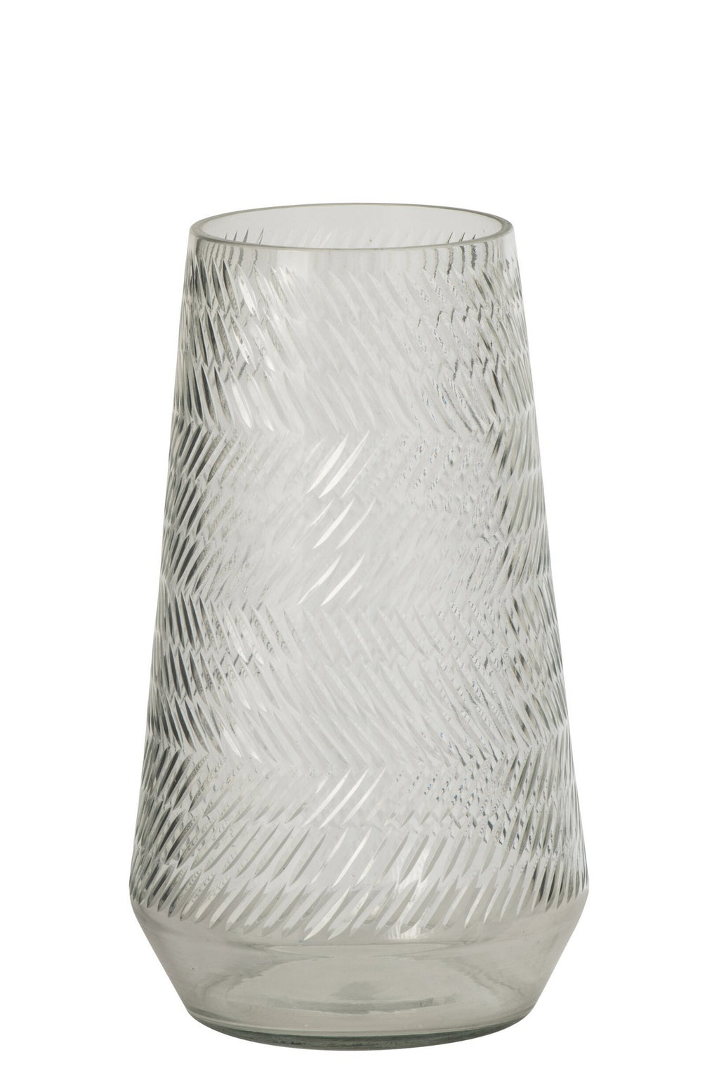 J-Line Vaas met reliëf - glas - transparant - large